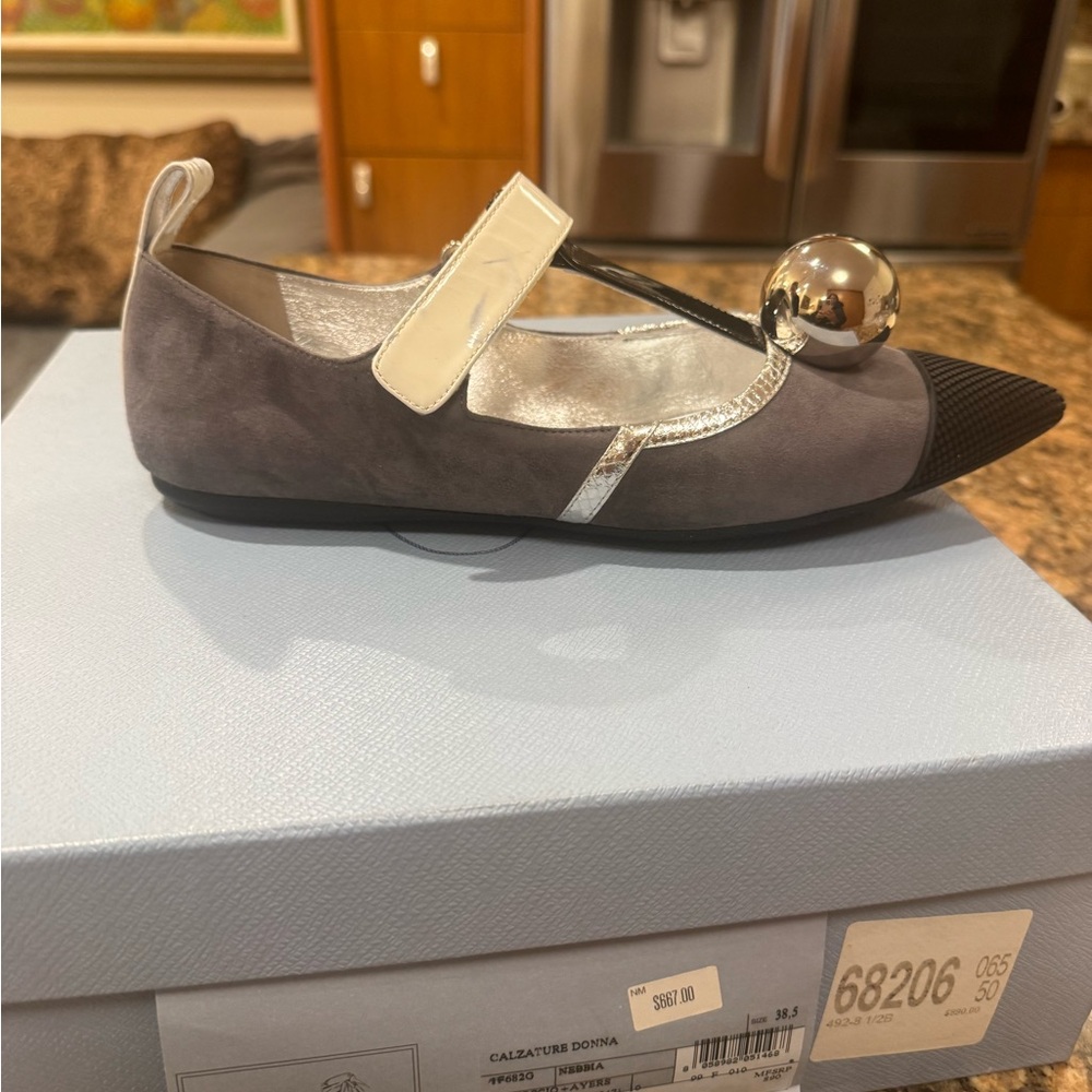 Prada flats ballerina shoes multicolor Sz 8.5 - Picture 12 of 16